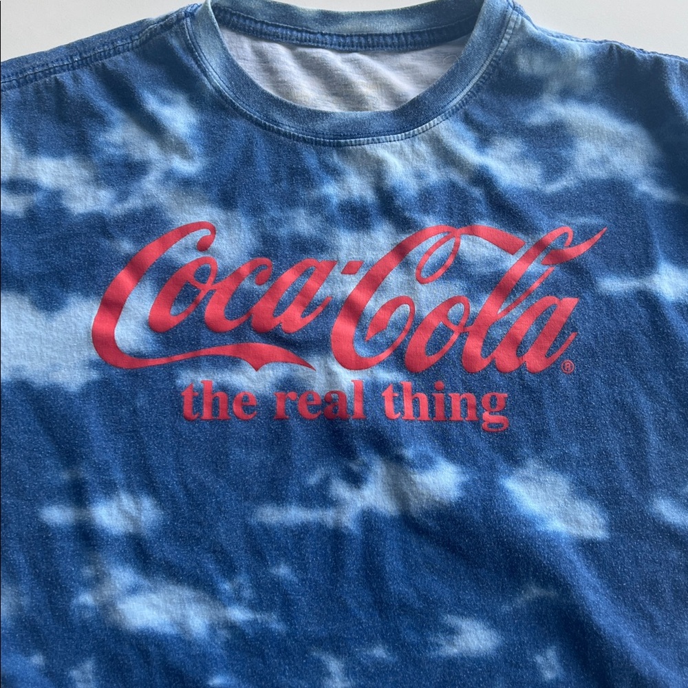 Coca Cola Women’s Blue and White T-Shirt